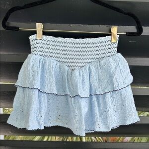 Katie J NYC Karlie Light Blue Eyelet Skirt